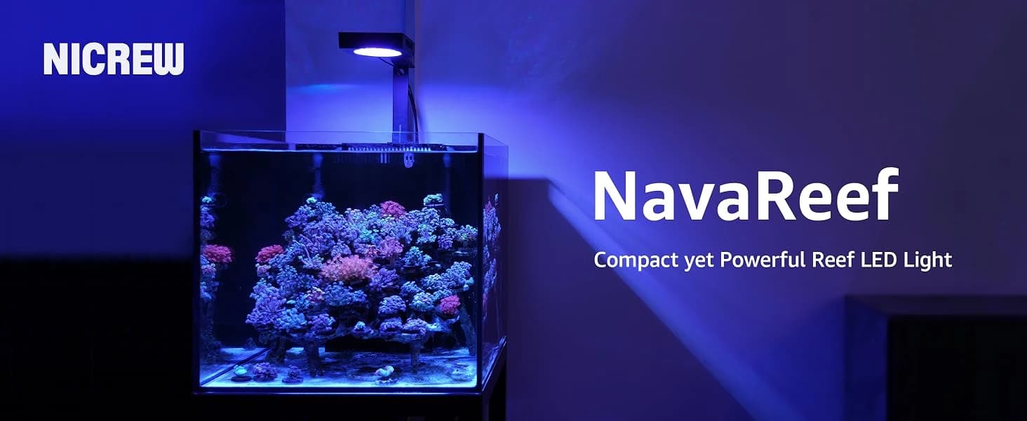 NavaReef LED Reef Light — 65W Aquarium Lighting for Soft/LPS Corals — product details