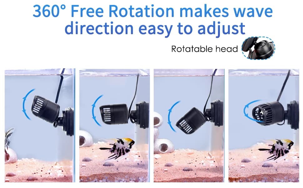 Mini Wave Maker for 15-40 Gallon Aquarium with Magnetic Mount Quiet Powerhead for Saltwater and Freshwater Fish — product details