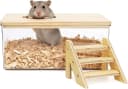 Hamster Sand Bath Box with Wood Cover