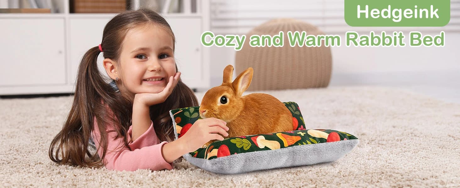 15"x14" Soft Plush Rabbit Bed Washable Cuddle Mat for Small Pets — product details