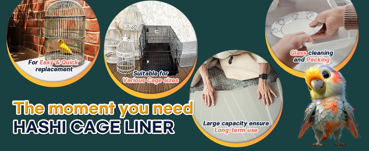 Bird Cage Liners — 120 Unscented Newsprint Sheets — product details