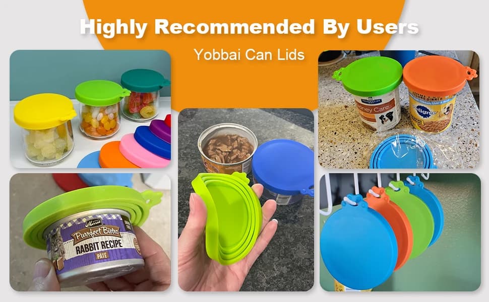 6 packs Pet Food Can Lids — Food Safe BPA-Free and Dishwasher Safe — product details