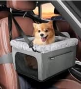 Deluxe Dog Booster Seat with Sturdy Metal Frame and Safety Leash for Small Pets up to 20 lbs - Portable Puppy β collection imagery