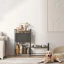 Elevated Dog Bowl Stand — 4 in 1 Adjustable Raised Dog Bowl Holder with Dog Toy Bin and Storage Basket