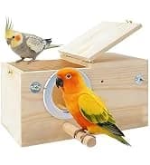 Parakeet Nesting Box — Wood Bird Nest House for Cage — collection imagery