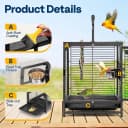 19 Inch Wrought Iron Travel Bird Cage for Cockatiel Parakeets
