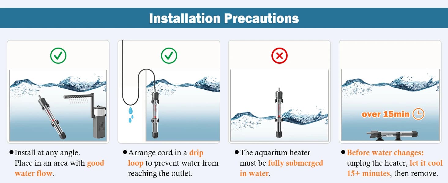 50W Adjustable Aquarium Heater — product details
