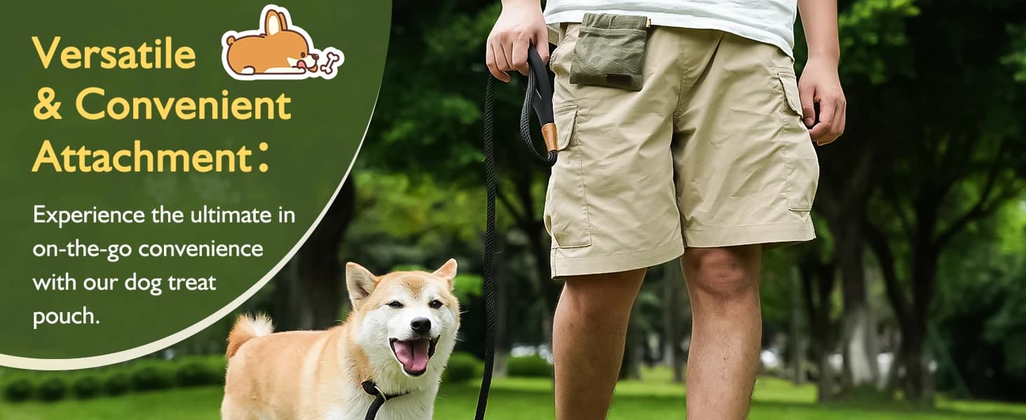 Dog Treat Pouch — Portable Puppy Dog Training Treat Bag — Ultimate Dog Treat and Training Pouch for Active Dog Owners