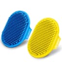 Dog Bath Brush — Dog Shampoo Brush With Adjustable Ring Handle Long Bristles