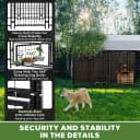 8x4x6 FT Dog Kennel Outdoor for Large Dogs with Silver Roof