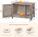 Litter Box Enclosure — Cat Litter Box Furniture with Removable Divider