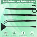 Aquarium Aquascape Tools Kit — 4 in 1 Anti-Rust Aquatic Plant Aquascaping Tool Stainless Steel Black Tweezers