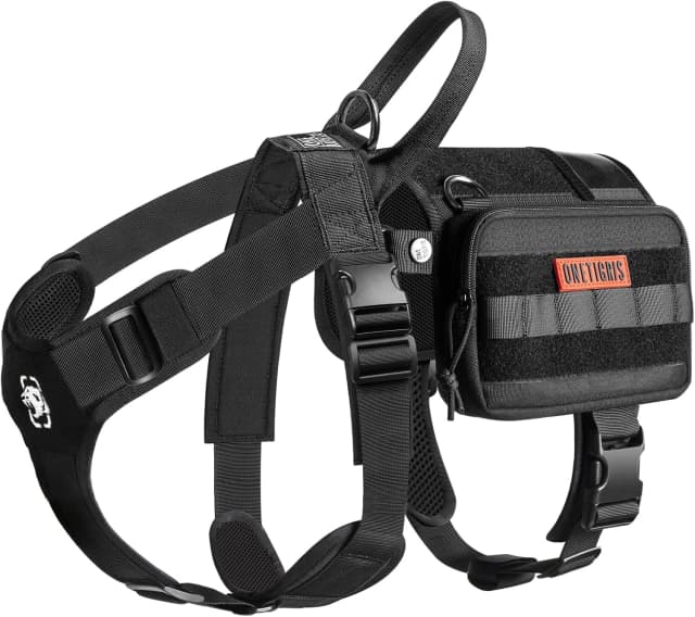 Service Dog Vest Harness, Service Dog Cape Guardian Dog Backpack Harness with Pouches Dog Saddle Bag for Small
