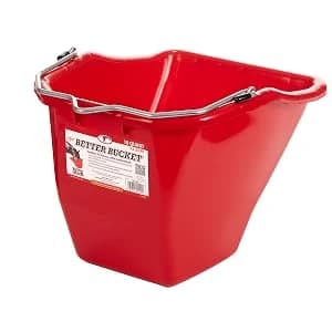 Plastic Hook Over Feeder | Mountable Livestock and Pet Feed Bucket | Horse Feed Bucket | Made in USA | 15 Quarts — Plastic Feeders (Better Bucket)