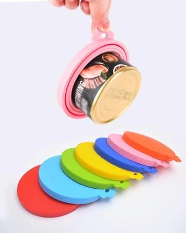 6 packs Pet Food Can Lids — Food Safe BPA-Free and Dishwasher Safe — collection imagery