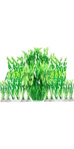 Aquarium Plants — 20 Pack Artificial Fish Tank Plants for Aquarium Decorations (Green) — product details