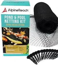 Koi Pond Netting Kit 15 x 20 ft Black Heavy Duty Woven Fine Mesh Net Cover for Leaves - Protects Koi Fish from — collection imagery