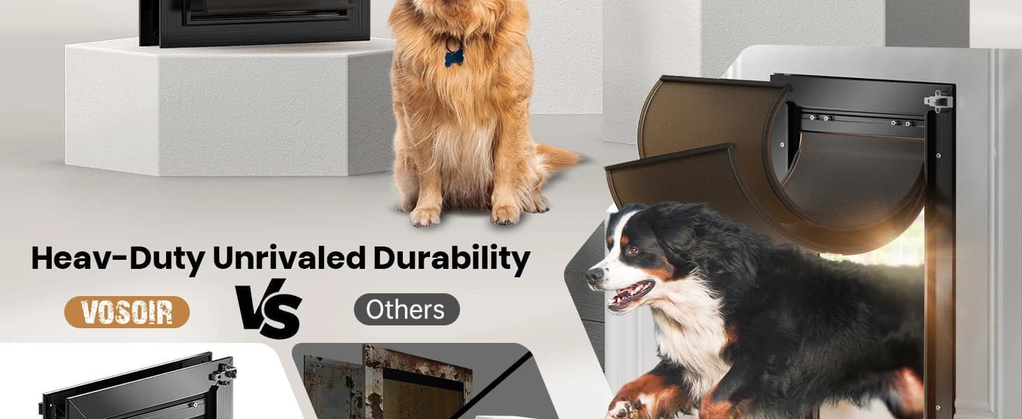 All Aluminum Dog Door for Exterior Door — Large Doggy Door — product details