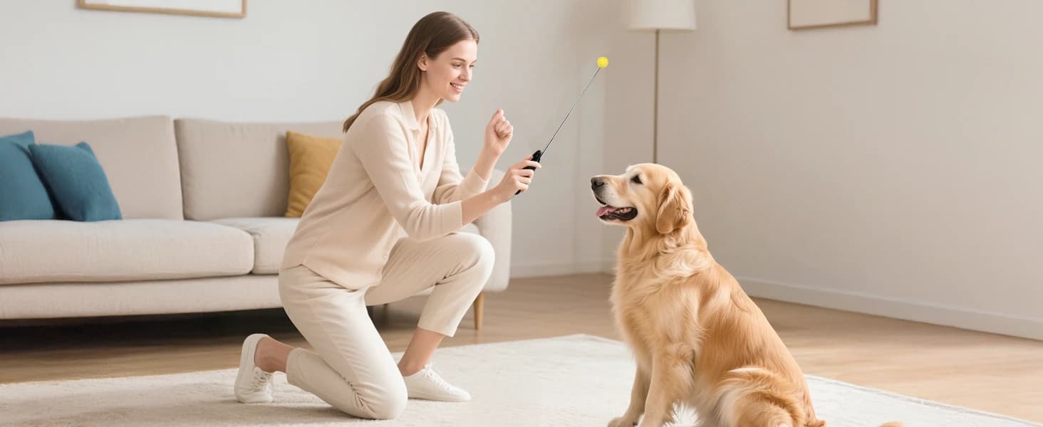 Dog Training Clicker with Target Stick – Portable and Retractable Trainer with Comfortable Handle and Bright — collection imagery
