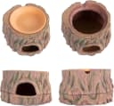 3 in 1 Reptile Hide Cave with Detachable Base and Humidity Dish