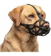 Breathable Basket Dog Muzzle for Large Breeds | Adjustable Mask with Reflective Straps | Allows Drinking and — collection imagery