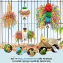 4PCS Bird Parrot Foraging Toys Parakeet Chewing Hanging Toy Shredded Paper Cage Accessories for Small Parrots