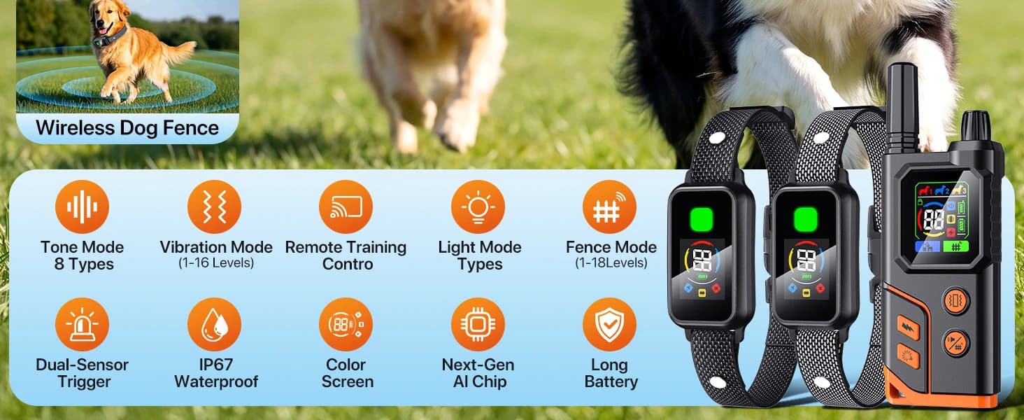 2 In1 Wireless Dog Collar Fence System and Training Collar — product details