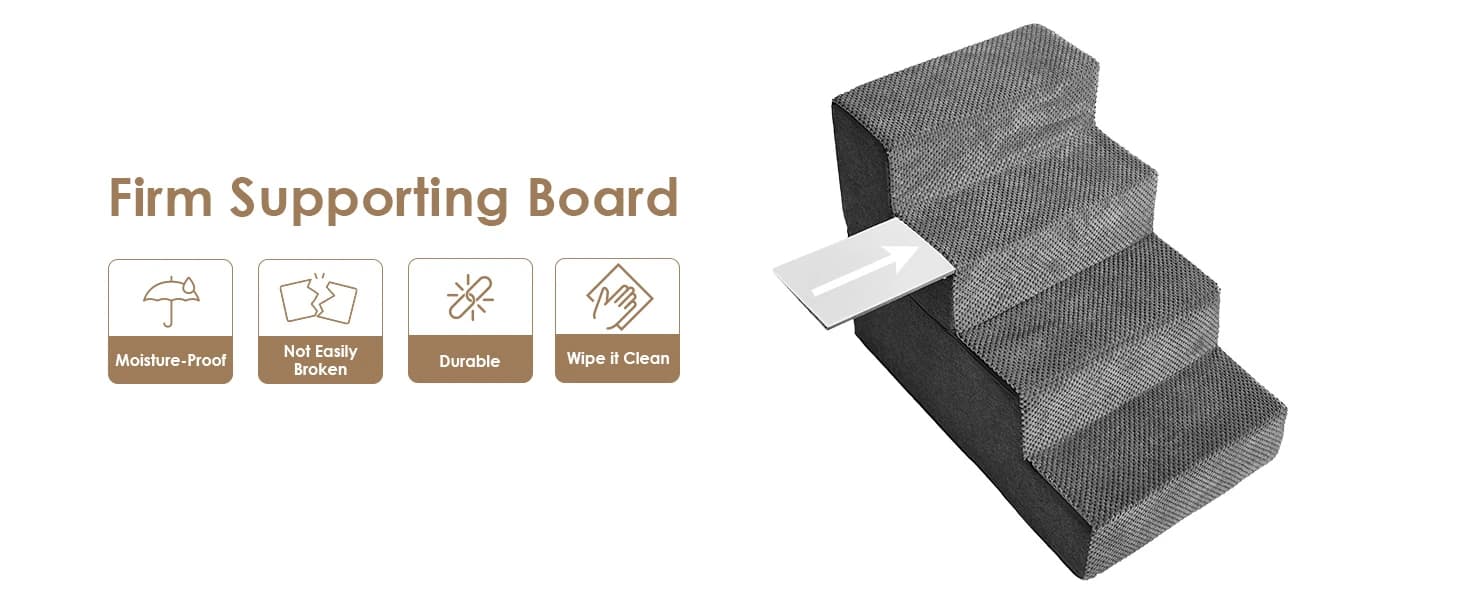 Dog Stairs for Bed 18" H — 4-Step Dog Steps for High Bed — product details