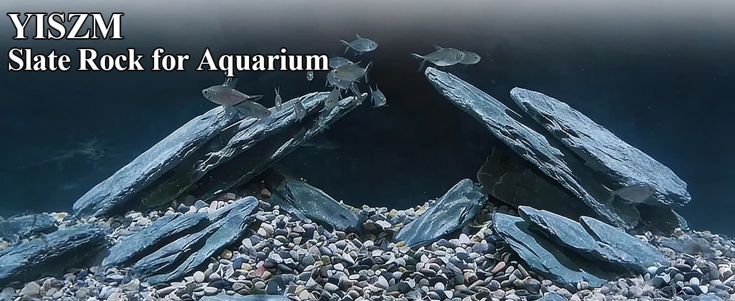 Slate Rock for Aquarium — 5-7 Inch Polished Natural Stone Rocks — product details