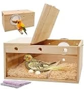 Parakeet Nesting Box — Wood Bird Nest House for Cage — collection imagery