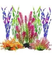 Aquarium Plants — 20 Pack Artificial Fish Tank Plants for Aquarium Decorations (Green) — collection imagery