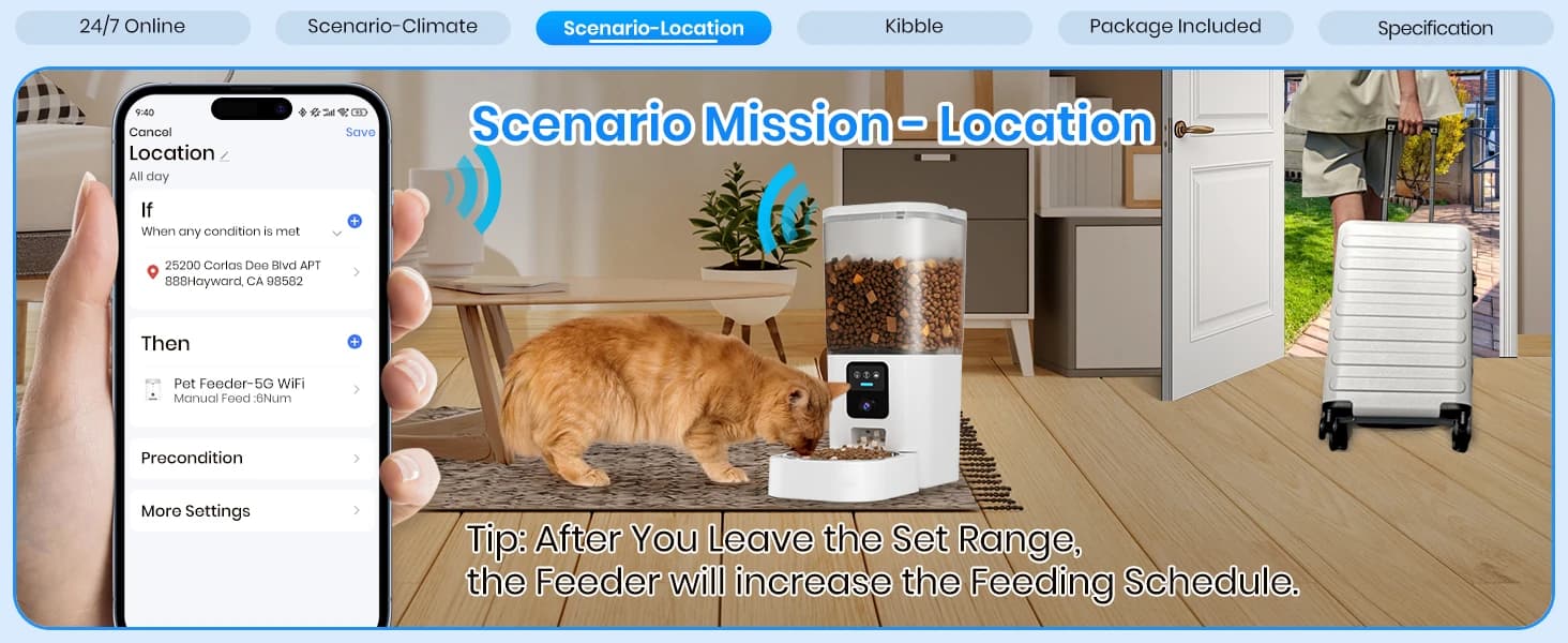 Automatic Cat Feeder with 2K Camera: 5G WiFi Automatic Dog Feeder with Night Vision — product details