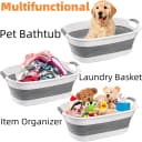 Collapsible Pet Bathtub with Water Drain Plug