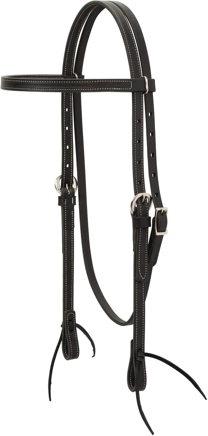 unisex adult Straight Browband Headstall — Black