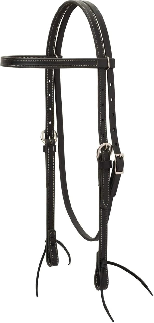 unisex adult Straight Browband Headstall — Black