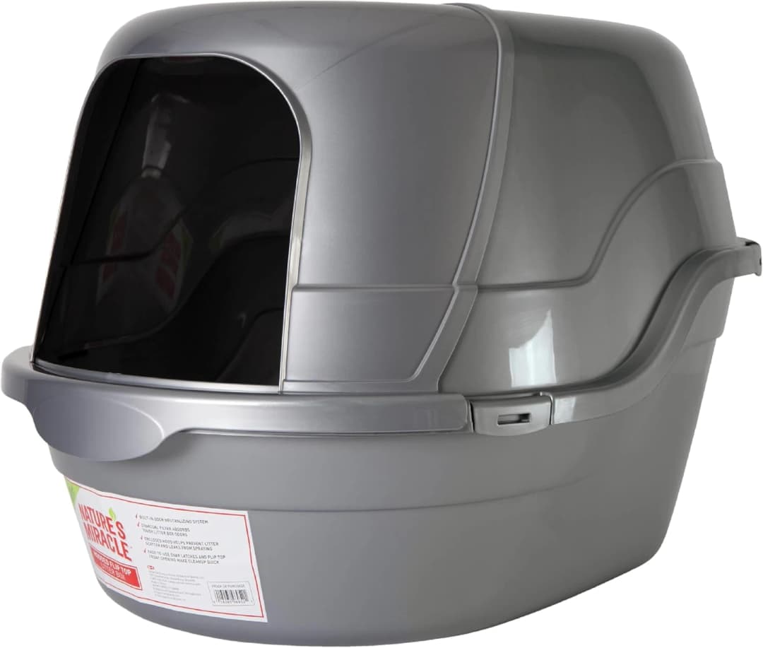 Hooded Flip Top Cat Litter Box with Charcoal Filter