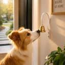 Fixed Metal Dog Doorbell for Potty Training - Heavy Duty Steel Wall Mounted Dog Bell for Door to Ring to Go