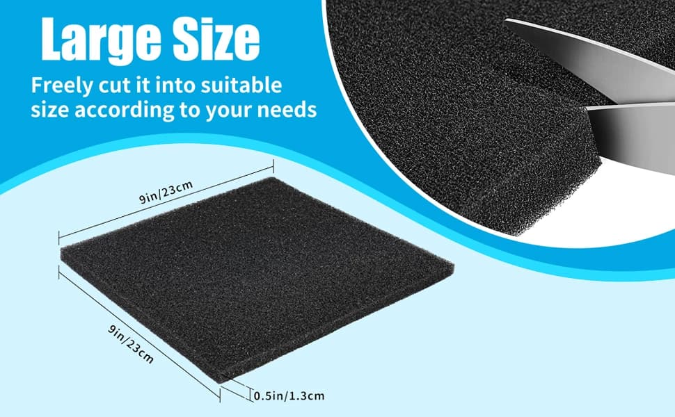 2 Pack Aquarium Bio Sponge Filter Media Pad Cut-to-Size Open Cell Foam Sheet for Fish Tank Sump (9" x 9" x — product details