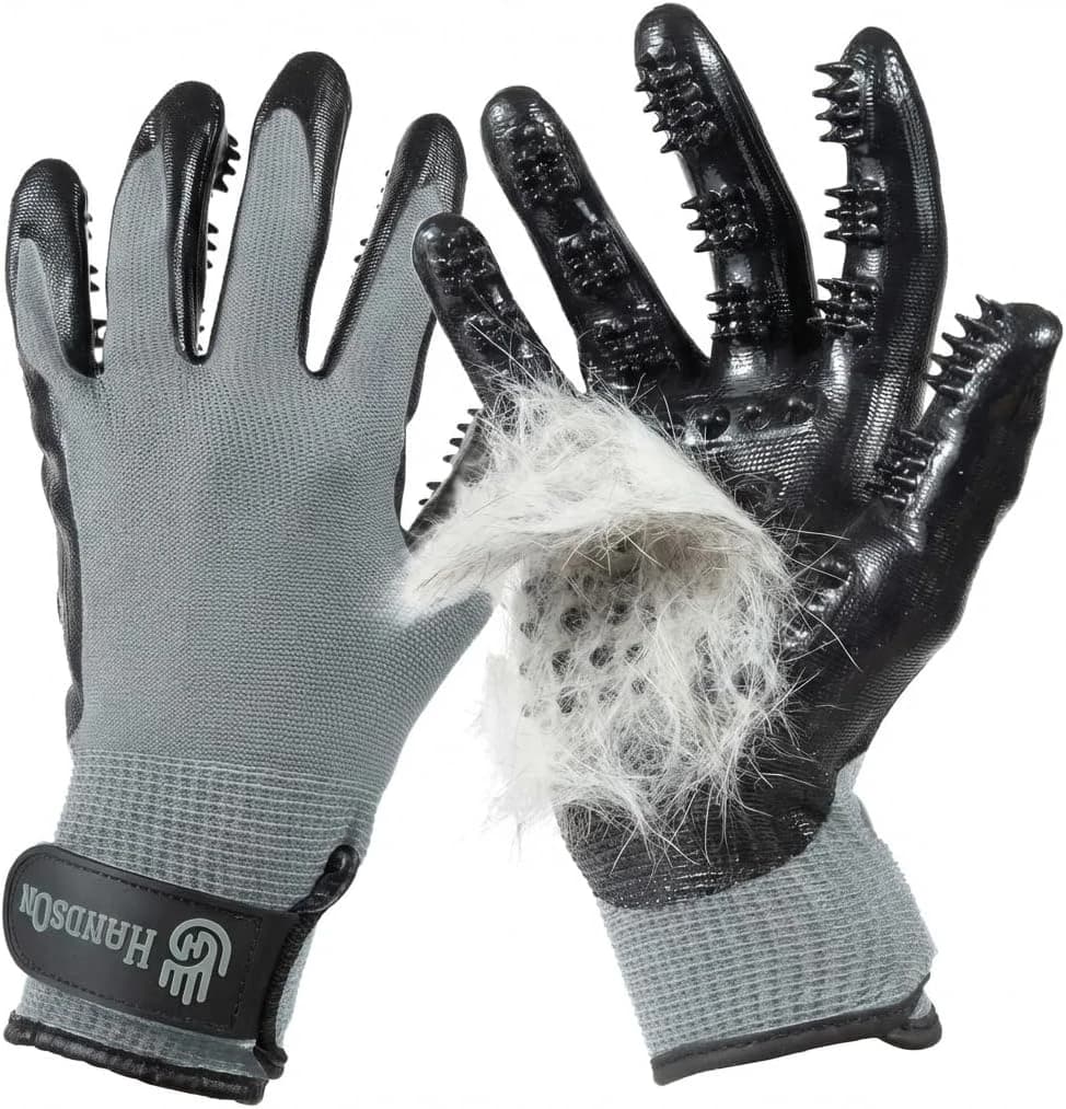 Flexible Rubber-Nodule Pet Grooming Gloves