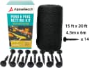 Koi Pond Netting Kit 15 x 20 ft Black Heavy Duty Woven Fine Mesh Net Cover for Leaves - Protects Koi Fish from