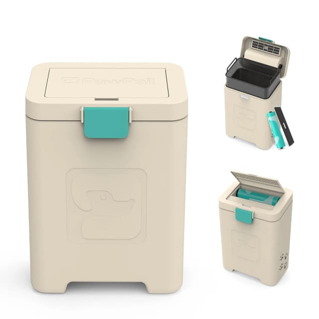 Pet Waste Station with Activated Carbon Filter and DualVent Odor Control - Outdoor Dog Poop Trash Can with 200
