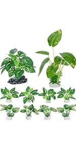 Aquarium Plants — 20 Pack Artificial Fish Tank Plants for Aquarium Decorations (Green) — product details