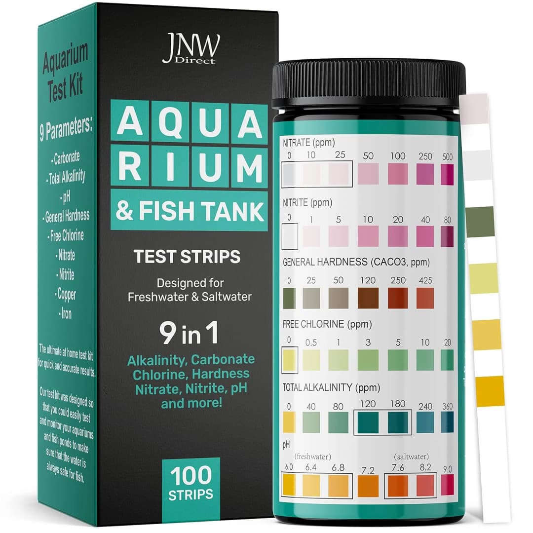 Aquarium Test Strips - 9-in-1 Aquarium Test Kit with eBook - Aquarium Water Test Kit with Quick and Accurate