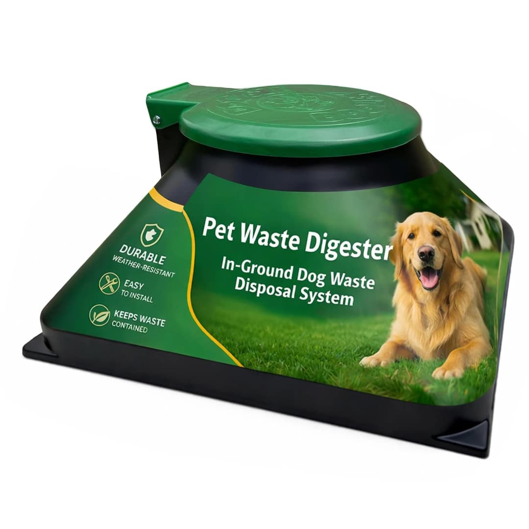 Pet Waste Digester - Pyramid Style - Black with Green