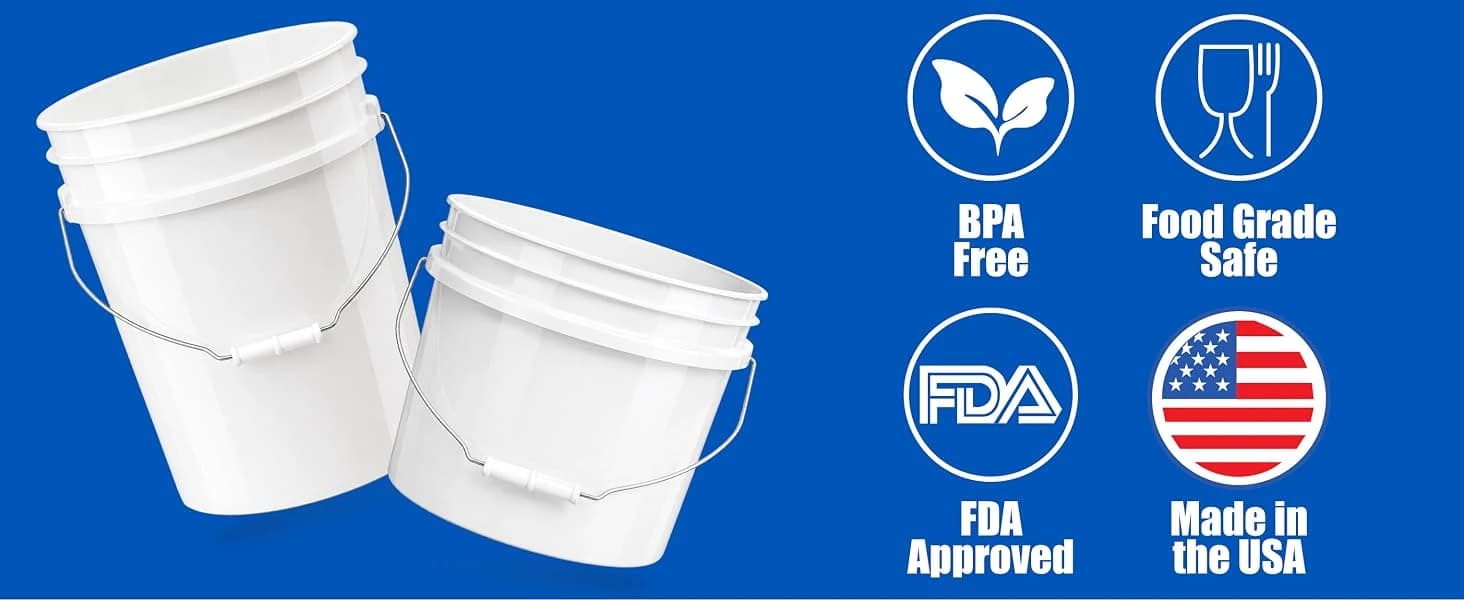 5 Gallon Bucket - Food Grade w/Lid BPA-Free — product details