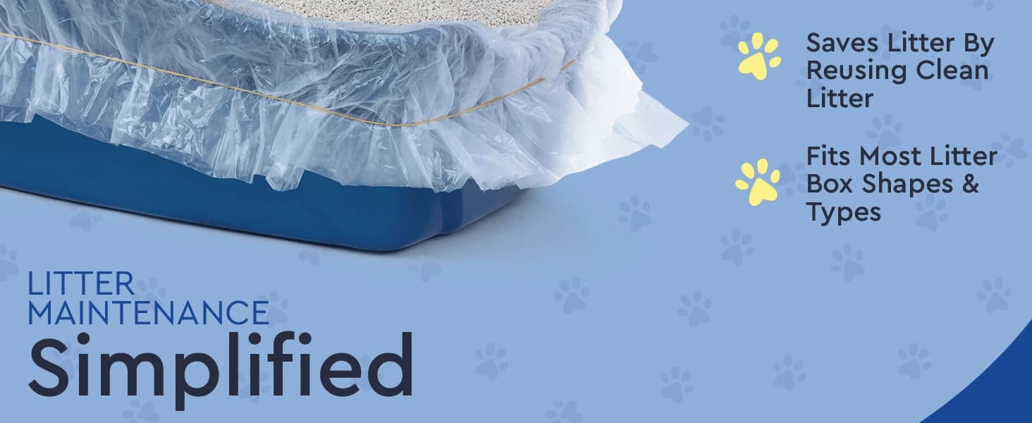 Cat Litter Box Sifting Liners - Extra Giant 60 Count - Tear-Resistant Cat Litter Bags - Waterproof Kitty Litter — product details