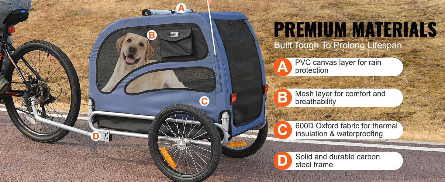 Dog Bike Trailer — Supports up to 100 lbs — product details
