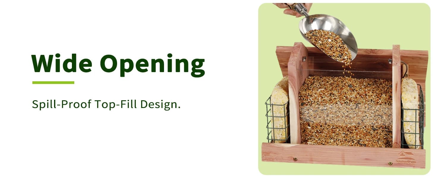 Squirrel-Proof Cedar Hopper Bird Feeder — collection imagery