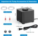 Aquarium Air Pump — Quiet Adjustable Fish Tank Air Pump