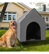 Large Dog House Outdoor — 36in Elevated 2-in-1 Cot and Canopy — collection imagery